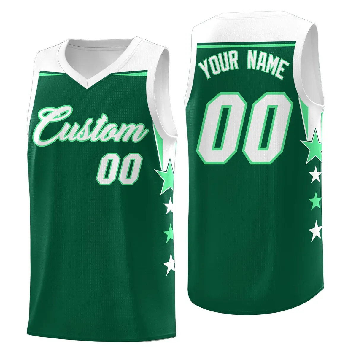 Purple White Two Tone Side Star Color Block Basketball Jersey