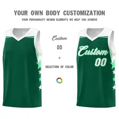 Purple White Two Tone Side Star Color Block Basketball Jersey 3