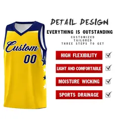 Purple White Two Tone Side Star Color Block Basketball Jersey 2