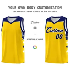 Purple White Two Tone Side Star Color Block Basketball Jersey 3