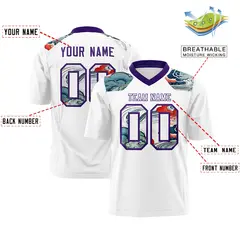 Purple White Ukiyo-e Auspicious Clouds Graffiti Football Jersey 2