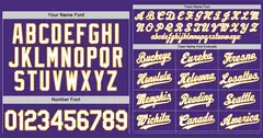 Purple White-Yellow Authentic Classic Baseball Jersey 3