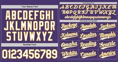 Purple White-Yellow Authentic Classic Baseball Jersey 3