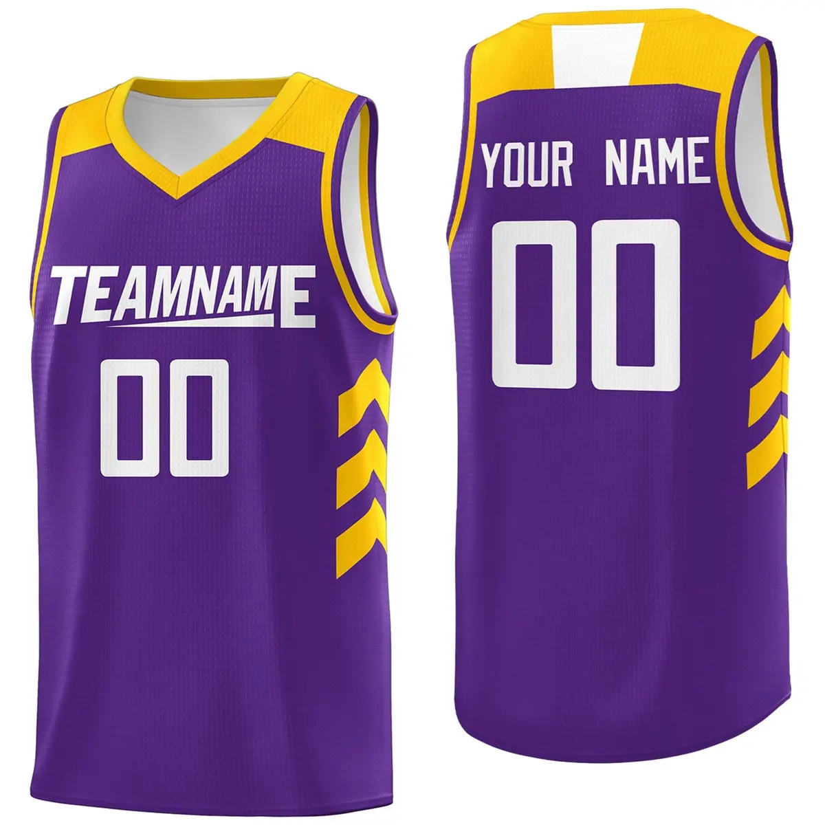 Purple White-Yellow Classic Casual Basketball Jersey for Men