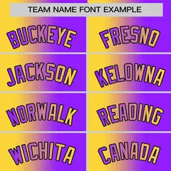 Purple Yellow-Black Gradient Baseball Jersey 3