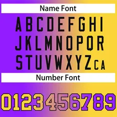 Purple Yellow-Black Gradient Baseball Jersey 4