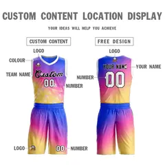 Purple Yellow-Black Gradient Slash Basketball Jersey 3