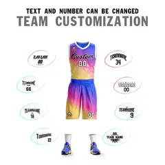 Purple Yellow-Black Gradient Slash Basketball Jersey 4