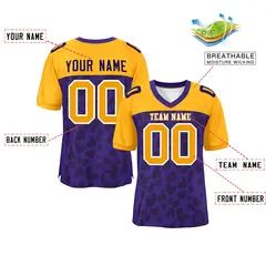 Purple Yellow Camo Raglan Sleeves Authentic Football Jersey 2