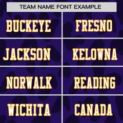 Purple Yellow Camo Raglan Sleeves Authentic Football Jersey 3