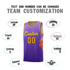 Purple Yellow Flame Gradient Basketball Jersey 4