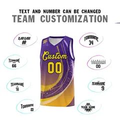 Purple Yellow Galaxy Graffiti Basketball Jersey Uniform 3