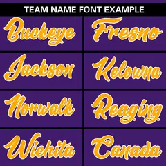 Purple Yellow Gradient Ribbed Authentic Baseball Jersey 14