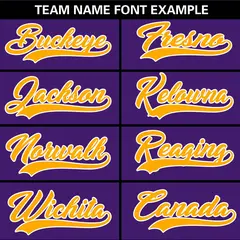 Purple Yellow Gradient Ribbed Authentic Baseball Jersey 6