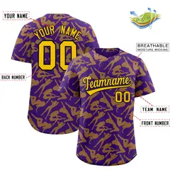 Purple Yellow Graffiti Pattern Baseball Jersey 2