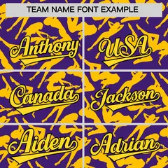 Purple Yellow Graffiti Pattern Baseball Jersey 3