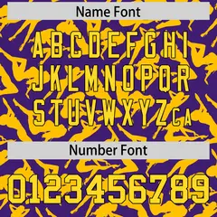 Purple Yellow Graffiti Pattern Baseball Jersey 4