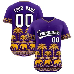Purple Yellow Graffiti Pattern Bossinia Baseball Jersey 1