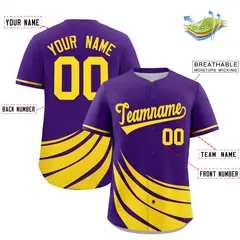 Purple Yellow Graffiti Wind Mark Baseball Jersey 2