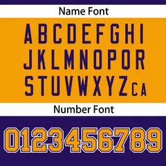 Purple-Yellow Raglan Sleeves Football Jersey 4