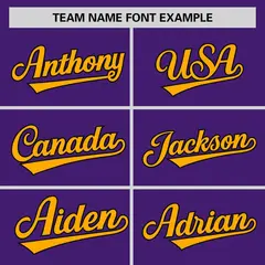 Purple Yellow Raglan Sleeves Round-Neck Hockey Jersey 3