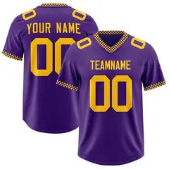 Purple Yellow Square Neckline Football Jersey 1