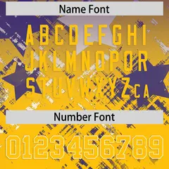 Purple Yellow Star Gradient Flag Football Jersey 4