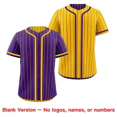 Purple Yellow Striped Reversible Baseball Jersey 9