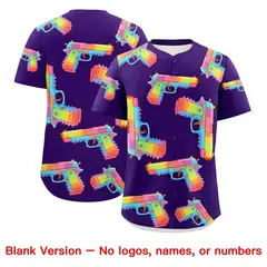 Purple Yellow Sugar-Coated Firepower Graffiti Baseball Jersey 4