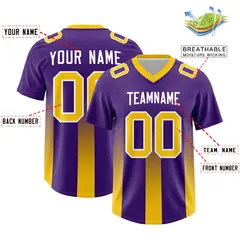 Purple Yellow Vertical Gradient Stripe Football Jersey 2