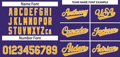 Purple Yellow-White Authentic Classic Baseball Jersey 3