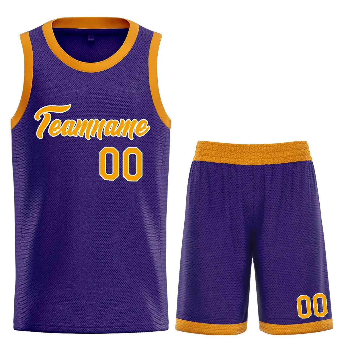 Purple Yellow-White Classic Heal Sports Basketball Jersey