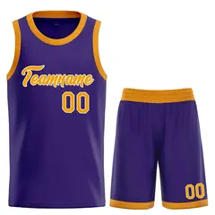 Purple Yellow-White Classic Heal Sports Basketball Jersey
