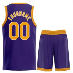 Purple Yellow-White Classic Heal Sports Basketball Jersey 2