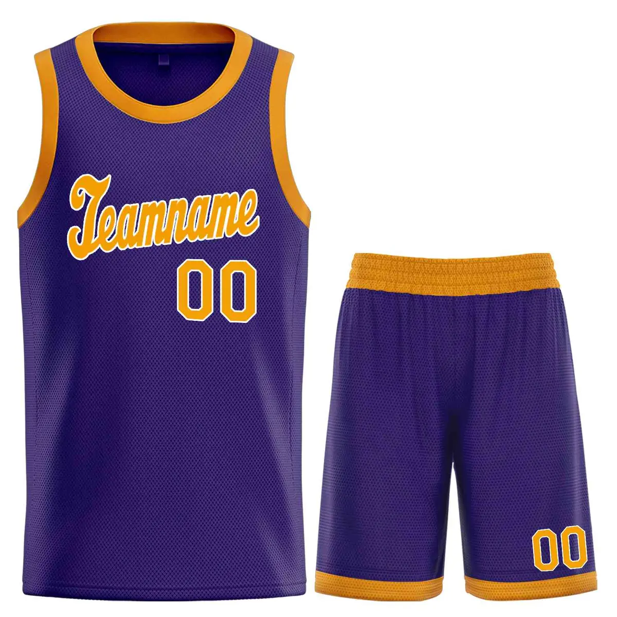 Purple Yellow-White Classic Sets Basketball Uniform Jersey