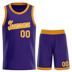 Purple Yellow-White Classic Sets Basketball Uniform Jersey