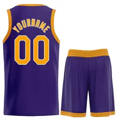 Purple Yellow-White Classic Sets Basketball Uniform Jersey 2