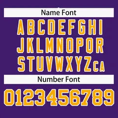 Purple Yellow-White Full Button Baseball Jersey 4