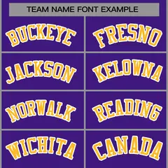 Purple Yellow White Raglan Varsity Full-Snap Letterman Jacket 5
