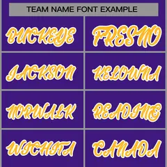 Purple Yellow White Raglan Varsity Full-Snap Letterman Jacket 5