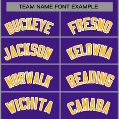 Purple Yellow White Raglan Varsity Full-Snap Letterman Jacket 5