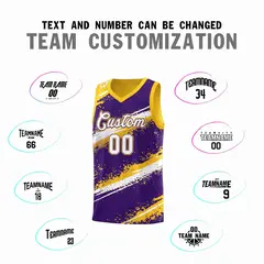 Purple Yellow White Reversible Stellar Strike Cosmic Basketball Jersey 2