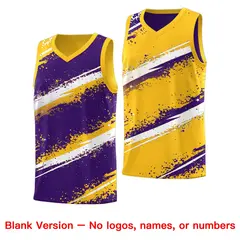 Purple Yellow White Reversible Stellar Strike Cosmic Basketball Jersey 7