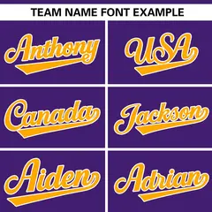 Purple Yellow-White Side Two-Tone Authentic Baseball Jersey 3
