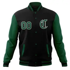 Raglan Sleeves Full-Snap Varsity Letterman Baseball Jacket 13