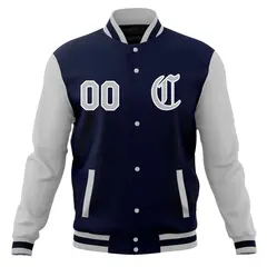 Raglan Sleeves Full-Snap Varsity Letterman Baseball Jacket 21