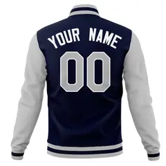 Raglan Sleeves Full-Snap Varsity Letterman Baseball Jacket 22