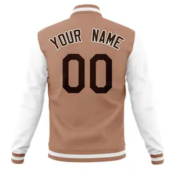 Raglan Sleeves Full-Snap Varsity Letterman Baseball Jacket 30