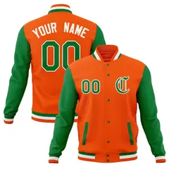 Raglan Sleeves Full-Snap Varsity Letterman Baseball Jacket 33