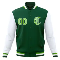 Raglan Sleeves Full-Snap Varsity Letterman Baseball Jacket 45